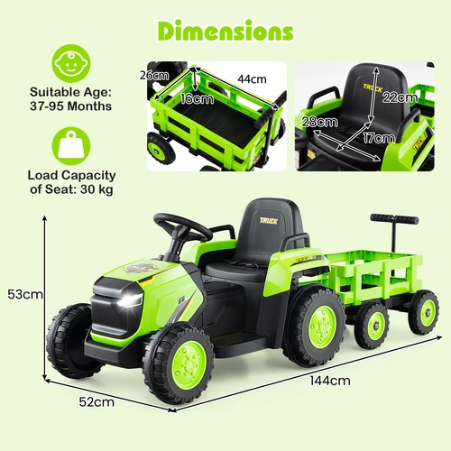 Trailer kids ride tractor - kids, on
