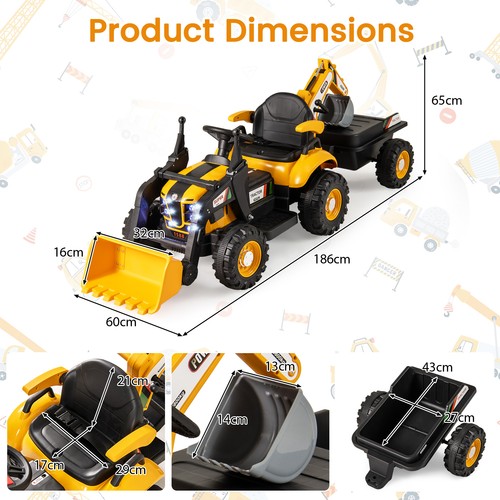 Ride tractor excavator - ride, &