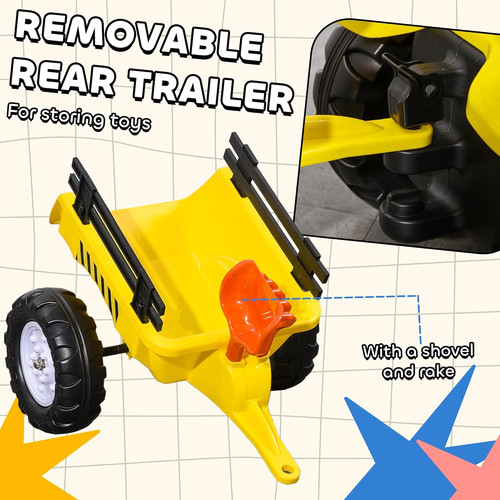 Homcom kids ride tractor - kids,