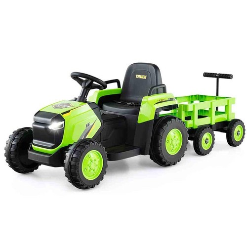 Green ride tractor trailer - ride,