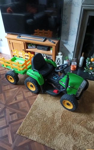 Kids electric ride tractor - electric, on